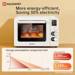 Hauswirt Air Fryer Toaster Oven, 42 Qt Extra Large Countertop Convection Oven, Dual NTC Precise Control for Even Browning, Split Screen Color Display with 8 Presets & Smart Timer