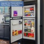 RecPro Everchill 10.7 Cu Ft 12V RV Refrigerator with Freezer | Black Finish | Dual Swing Glass Doors | Independent Temp Controls | Frost Free | Vibration Protection