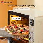 Hauswirt Air Fryer Toaster Oven, 42 Qt Extra Large Countertop Convection Oven, Dual NTC Precise Control for Even Browning, Split Screen Color Display with 8 Presets & Smart Timer