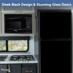 RecPro Everchill 10.7 Cu Ft 12V RV Refrigerator with Freezer | Black Finish | Dual Swing Glass Doors | Independent Temp Controls | Frost Free | Vibration Protection