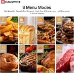 Hauswirt Air Fryer Toaster Oven, 42 Qt Extra Large Countertop Convection Oven, Dual NTC Precise Control for Even Browning, Split Screen Color Display with 8 Presets & Smart Timer