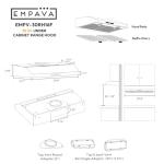 Empava Ductless/Ducted Range Hood Under Cabinet 30 Inch, Touch Control, Timer & Clock Setting, 300 CFM 3-Speeds, Plug in, Stainless Steel