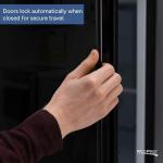 RecPro Everchill 10.7 Cu Ft 12V RV Refrigerator with Freezer | Black Finish | Dual Swing Glass Doors | Independent Temp Controls | Frost Free | Vibration Protection