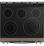 GE Slate Electric Convection Range with Steam Cleaning & EasyWash Oven Tray