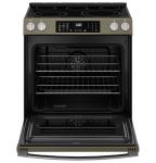 GE Slate Electric Convection Range with Steam Cleaning & EasyWash Oven Tray