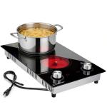 AMZCHEF 2 Burner Electric Cooktop, 1800W & 11 Power Levels Portable Electric Stove Top with Knob Control and Overheat Protection, 12 Inch Countertop & Built-in Hot Plate for kitchen, Dorm, RV