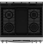 GE GGS600AVFS 30 inch Slide-In Gas Convection Range with Steam Cleaning and EasyWash Tray, Stainless Steel