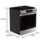 GE GGS600AVFS 30 inch Slide-In Gas Convection Range with Steam Cleaning and EasyWash Tray, Stainless Steel