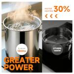 AMZCHEF 2 Burner Electric Cooktop, 1800W & 11 Power Levels Portable Electric Stove Top with Knob Control and Overheat Protection, 12 Inch Countertop & Built-in Hot Plate for kitchen, Dorm, RV