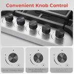 SNDOAS 30 Inch Gas Cooktop, 5 SABAF Burners 47400 BTU Built-in Gas Stove Top with 22000 BTU Triple Ring Wok Burner, Cast Iron Griddle, Stainless Steel Top, NG/LPG Convertible, Knob Control