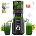 OMMO Cold Press Juicer Machines : 5.1" Wide Feed Chute Slow Masticating Juicer for Whole Fruits & Vegetables, Easy to Clean, High Juice Yield, BPA Free, Black