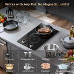 2 Burner Electric Cooktop 110v, Plug in Electric Burner, Countertop & Built-in Stove Top Burner with Knob Control, 9 Power Levels, Multiple Safety Protection, 1800W