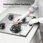 GASLAND 24 Inch Gas Cooktop with Griddle, 4 Sealed Burners Stovetop, LPG/NG Convertible Dual Fuel Natural Gas Hob, Heavy Duty Cast Iron Grates, Electronic Ignition, Zinc Alloy Knobs, Stainless Steel