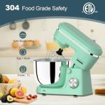 Electric Stand Mixer with 6.5 Quart Bowl, 660W Household Food Mixer 10+p Speeds, Kitchen Tilt-Head Bread Dough and Cake Mixers with Dough Hook, Whisk, Beater, Splash Guard and Egg Separator