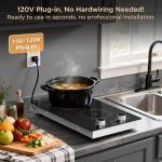 2 Burner Electric Cooktop 110v, Plug in Electric Burner, Countertop & Built-in Stove Top Burner with Knob Control, 9 Power Levels, Multiple Safety Protection, 1800W