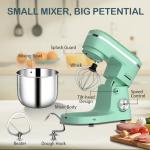 Electric Stand Mixer with 6.5 Quart Bowl, 660W Household Food Mixer 10+p Speeds, Kitchen Tilt-Head Bread Dough and Cake Mixers with Dough Hook, Whisk, Beater, Splash Guard and Egg Separator
