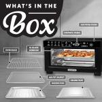 Gourmia Toaster Oven Digital Air Fryer - Convection Mode with 4 Slice Capacity, 3 Rack Positions, 12 Presets, Toast, Bagel, Bake, Roast, Broil, Dehydrate, Popcorn, Fits 9" Pizza, Black