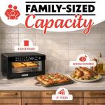 Gourmia Toaster Oven Digital Air Fryer - Convection Mode with 4 Slice Capacity, 3 Rack Positions, 12 Presets, Toast, Bagel, Bake, Roast, Broil, Dehydrate, Popcorn, Fits 9" Pizza, Black