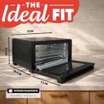 Gourmia Toaster Oven Digital Air Fryer - Convection Mode with 4 Slice Capacity, 3 Rack Positions, 12 Presets, Toast, Bagel, Bake, Roast, Broil, Dehydrate, Popcorn, Fits 9" Pizza, Black
