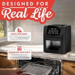 Gourmia Air Fryer Toaster Oven Combo - All-in-One 14-Quart Digital Air Fryer Toaster Oven with Rotisserie & Dehydrator – 12 Presets, Guided Cooking Prompts, 1750W, Dishwasher-Safe Accessories