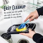 Nostalgia 3-in-1 Retro Breakfast Station - Includes 5 Cup Coffee Maker, Non-Stick Ceramic Griddle, and 4-Slice Toaster Oven - Built-In Timer, Reusable Coffee Filter, Space-Saving Design - Black