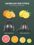 Professional Brushed Stainless Steel Electric Citrus Juicer, 2 Interchangeable Cones for Orange, Lemon & Grapefruit, Easy Clean, Durable Design & Effortless Operation