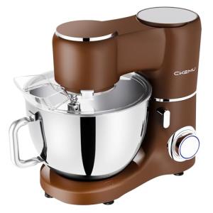 CKEMU Stand Mixer, 9-Quart Stainless Steel Bowl, 660W Professional Power, Multiple Speed Options, Sturdy Design, Easy to Clean, Lifetime Support, SM-1550(Caramel)