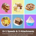 CKEMU Stand Mixer, 9-Quart Stainless Steel Bowl, 660W Professional Power, Multiple Speed Options, Sturdy Design, Easy to Clean, Lifetime Support, SM-1550(Caramel)