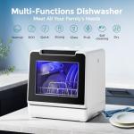 EUHOMY Countertop Dishwasher Portable, 8 Programs Mini Dishwasher with 5L Built-in Water Tank and Inlet hose, No Hookup Needed, Dish Washer with Self Clean/Baby Care/Air Dry, for Apartments & RVs