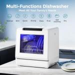 EUHOMY Portable Dishwasher Countertop, 8 Programs Dishwasher with 5L Built-in Water Tank and Drain Hose, Countertop Dishwasher No Hookup with 8 Modes with Self Clean & Baby Care, Dish Washer for RVs
