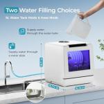 EUHOMY Portable Dishwasher Countertop, 8 Programs Dishwasher with 5L Built-in Water Tank and Drain Hose, Countertop Dishwasher No Hookup with 8 Modes with Self Clean & Baby Care, Dish Washer for RVs