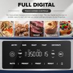 Nuwave Brio Plus 6-in-1 Air Fryer, 7-Qt Large Capacity, 50°F–400°F Precise Temp Control, Non-Toxic PFAS-Free Nonstick, Air Fry, Bake, Roast, Toast, Dehydrate, Reheat, 100 Presets, Dishwasher Safe