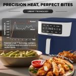 Nuwave Brio Plus 6-in-1 Air Fryer, 7-Qt Large Capacity, 50°F–400°F Precise Temp Control, Non-Toxic PFAS-Free Nonstick, Air Fry, Bake, Roast, Toast, Dehydrate, Reheat, 100 Presets, Dishwasher Safe