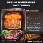 Nuwave Brio Plus 6-in-1 Air Fryer, 7-Qt Large Capacity, 50°F–400°F Precise Temp Control, Non-Toxic PFAS-Free Nonstick, Air Fry, Bake, Roast, Toast, Dehydrate, Reheat, 100 Presets, Dishwasher Safe