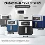 Nuwave Brio Plus 6-in-1 Air Fryer, 7-Qt Large Capacity, 50°F–400°F Precise Temp Control, Non-Toxic PFAS-Free Nonstick, Air Fry, Bake, Roast, Toast, Dehydrate, Reheat, 100 Presets, Dishwasher Safe