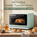 ROBAM Toaster Air Fryer Steam Oven Combo, Countertop Convection Cooker with Fry & Bake, 1.2 Cu.Ft Large Capacity Combi Oven, Smart Touch Precise Temp Control, Multi-Stage, 32 Preset Recipes (Green)