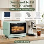 ROBAM Toaster Air Fryer Steam Oven Combo, Countertop Convection Cooker with Fry & Bake, 1.2 Cu.Ft Large Capacity Combi Oven, Smart Touch Precise Temp Control, Multi-Stage, 32 Preset Recipes (Green)