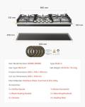 VEVOR 36 inch Gas Cooktop 5 Burners Gas Stove Top, Max 38300BTU Built-in Stainless Steel Stove Top LPG/NG Convertible Dual Fuel Cooktop Stoves with SABAF Dual-Ring Burner for Kitchen Apartment Rvs