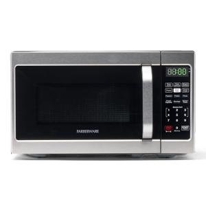 Farberware Countertop Microwave 700 Watts, 0.7 Cu. Ft. - Microwave Oven With LED Lighting and Child Lock - Perfect for Apartments and Dorms - Easy Clean Stainless Steel