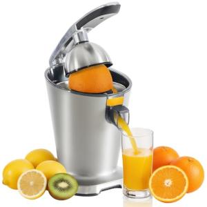 NEWBULIG Electric Citrus Juicer, Automatic Orange Juicer Squeezer with Soft-Grip Handle, Orange Juice Extractor Machines for Lemon Lime Grapefruit, Auto Shut-Off & Dishwasher Safe Parts, Silver