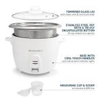 Elite Gourmet ERC-2020 Electric Rice Cooker with Stainless Steel Inner Pot Makes Soups, Stews, Grains, Cereals, Keep Warm Feature, 20 Cups Cooked (10 Cups Uncooked), White