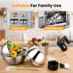 Lord Eagle 5-Speed Hand Mixer Electric With 4 Stainless Steel Mixing Bowls Set, 300W Lightweight Kitchen Handheld Mixer with Measuring Cups & Spoons, Baking Supplies for Cake, Black