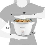Elite Gourmet ERC-2020 Electric Rice Cooker with Stainless Steel Inner Pot Makes Soups, Stews, Grains, Cereals, Keep Warm Feature, 20 Cups Cooked (10 Cups Uncooked), White