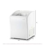 Frigidaire Commercial Chest Freezer for Ice Cream and Frozen Foods, Store Displayer, Glass Top Storage Case, 4 Cu. Ft. Bin, Rolling Caster Wheels, Adjustable Temperature, Energy Efficient Cooling