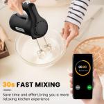 Lord Eagle 5-Speed Hand Mixer Electric With 4 Stainless Steel Mixing Bowls Set, 300W Lightweight Kitchen Handheld Mixer with Measuring Cups & Spoons, Baking Supplies for Cake, Black