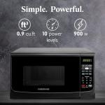 Farberware Countertop Microwave 900 Watts, 0.9 Cu. Ft. - Microwave Oven With LED Lighting and Child Lock - Perfect for Apartments and Dorms - Easy Clean Grey Interior, Retro Black