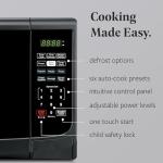 Farberware Countertop Microwave 900 Watts, 0.9 Cu. Ft. - Microwave Oven With LED Lighting and Child Lock - Perfect for Apartments and Dorms - Easy Clean Grey Interior, Retro Black