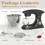 DOBBOR Stand Mixer,7.2-QT 6-Speed Tilt-Head Electric Stand Mixer,Kitchen Electric Mixer with Dough Hook, Wire Whip & Beater,Food Mixer for Baking, Cake and Most Home Cooks (Silver Gray)