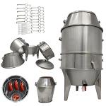 TECHTONGDA Stainless Steel Duck Oven Commercial Charcoal Roast Duck Oven, 23.6x23.6x53in Chicken Duck Roaster Cooker with 15 Hooks 20 Tail Pins