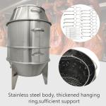 TECHTONGDA Stainless Steel Duck Oven Commercial Charcoal Roast Duck Oven, 23.6x23.6x53in Chicken Duck Roaster Cooker with 15 Hooks 20 Tail Pins